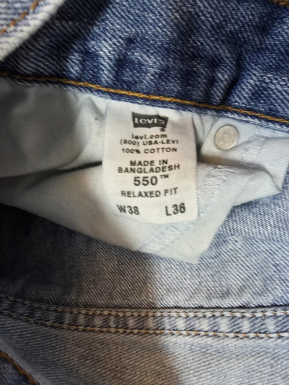 Levi's 550 Men's Light Blue Relaxed Fit Straight Leg Jeans Modern Y2K sz 38x36